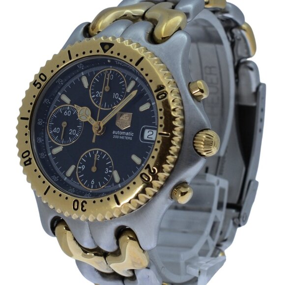 Tag Heuer Men's Link SEL 39mm Two Tone Automatic Chronograph Watch CG2121-R0! - Picture 2 of 10